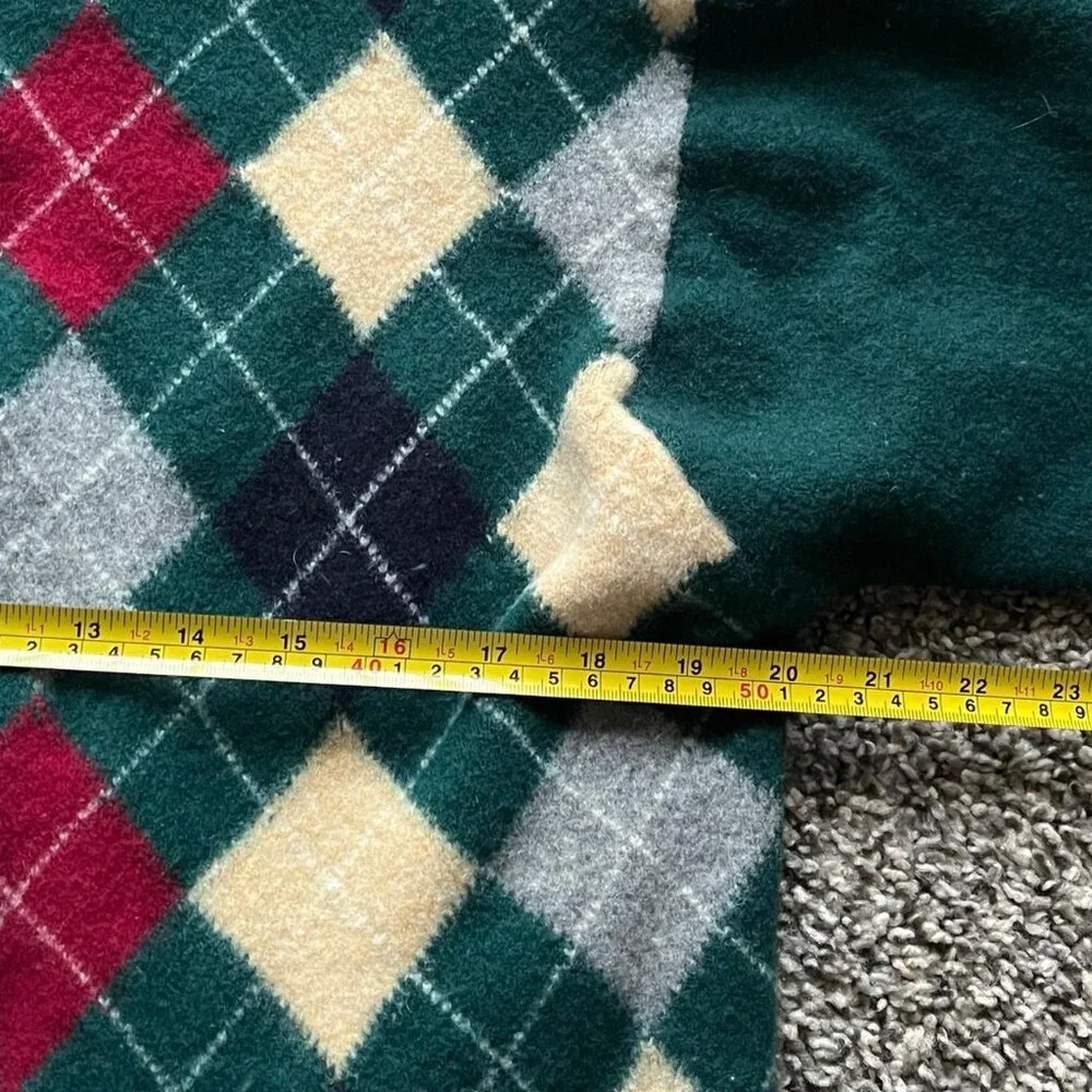 Vintage 80s Lambswool Grandmacore 100% Wool Women L Argyle Button-up Cardigan - Picture 6 of 8